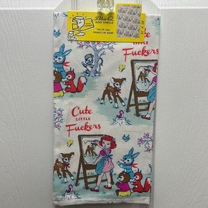 NWT Blue Q Cute Little Fuckers T towel